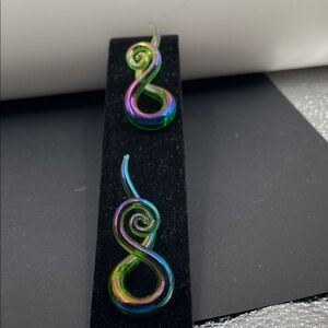 2.2.26-2 Iridescent Art Glass  Earrings